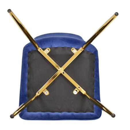 Silla GILDA, metal, dorado, tejido velvet azul-4