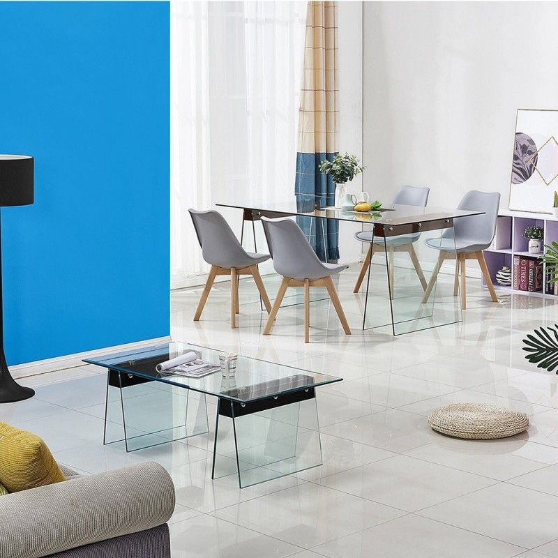 Mesa SELENE, madera, cristal templado, 200x90 cms-1