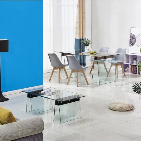 Mesa SELENE, madera, cristal templado, 200x90 cms-1