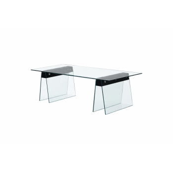 Mesa SELENE, baja, madera, cristal templado, 120x60 cms