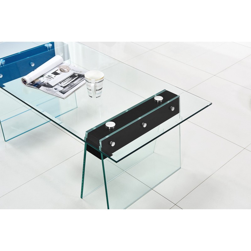 Mesa SELENE, baja, madera, cristal templado, 120x60 cms-0