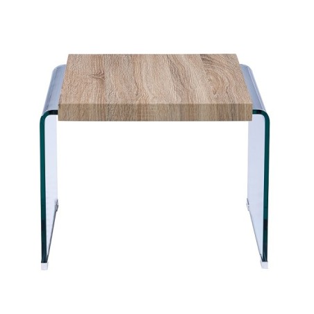 Mesa OSIRIS, baja, madera, cristal curvado, 55x55 cms-0