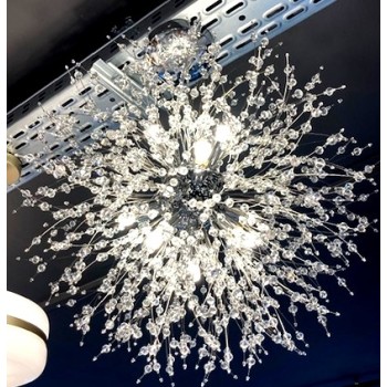 Lámpara FORNAX, colgante, metal, cristal 2