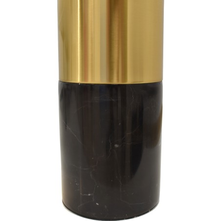 Lámpara NASHIRA, sobremesa, mármol negro, pantalla blanca-1