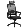 Sillón de oficina ASTON, negro, malla y tejido negro