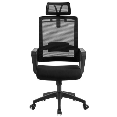 Sillón de oficina ASTON, negro, malla y tejido negro-1