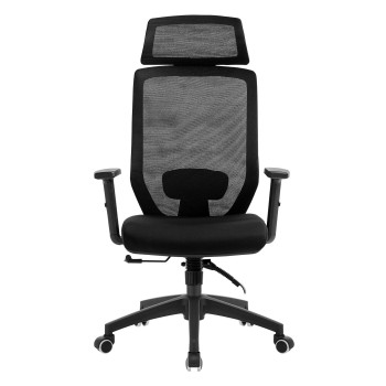 Sillón de oficina CLAYTON, negro, malla y tejido negro 2