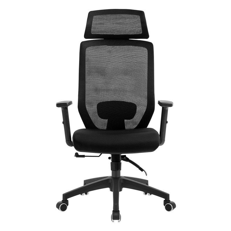 Sillón de oficina CLAYTON, negro, malla y tejido negro-0