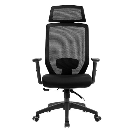Sillón de oficina CLAYTON, negro, malla y tejido negro-0