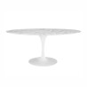 Mesa TUL, oval, fibra de vidrio, mármol blanco 160x90 cms