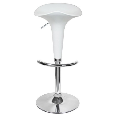 Taburete NORMAN ( L ), cromado, abs blanco