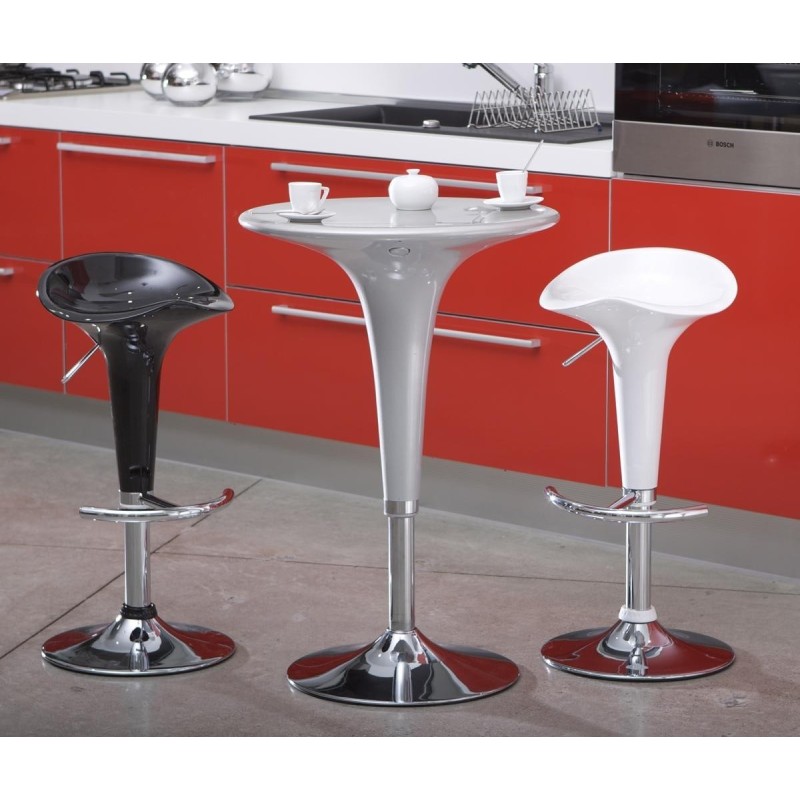 Taburete NORMAN ( L ), cromado, abs blanco-0