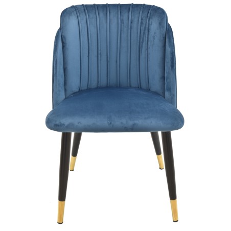 Silla GLAMOUR, metal, tapizado velvet azul-1