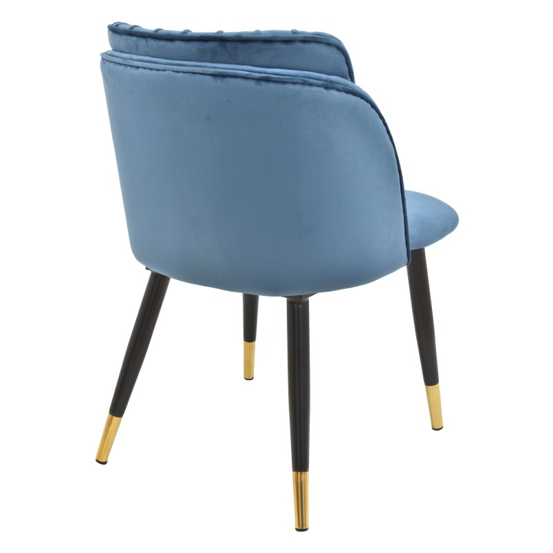 Silla GLAMOUR, metal, tapizado velvet azul-2
