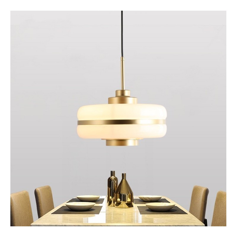 Lámpara LYRA, colgante, metal, cristal blanco-1