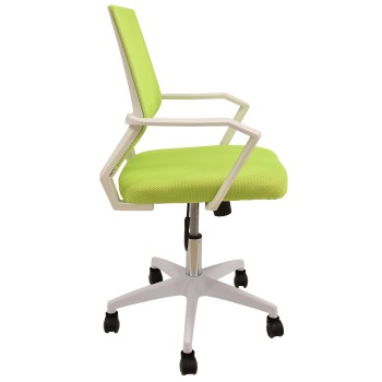 Sillón de oficina CLENT, blanco, malla y tejido verde 2