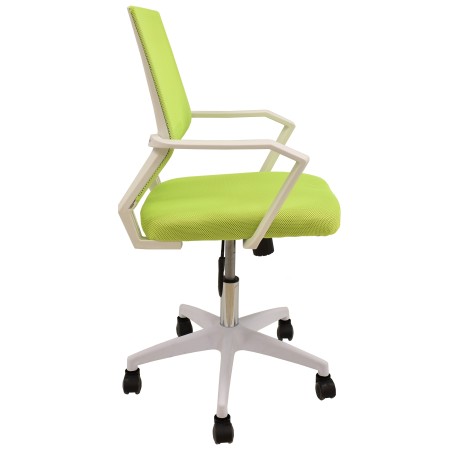 Sillón de oficina CLENT, blanco, malla y tejido verde-0