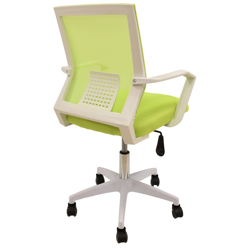 Sillón de oficina CLENT, blanco, malla y tejido verde-2