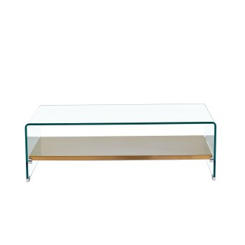 Mesa POITIERS, baja, estante, cristal, 110x55 cms 2