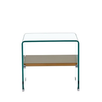 Mesa POITIERS, baja, estante, cristal, 50 x 40 cms 2
