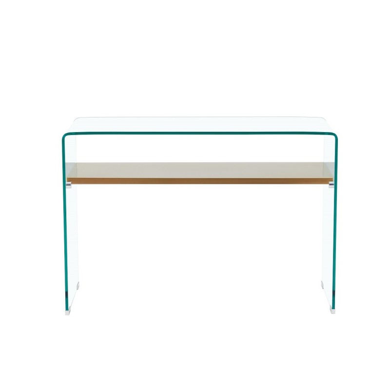Consola POITIERS, estante, cristal,  110 x 40 cms-0