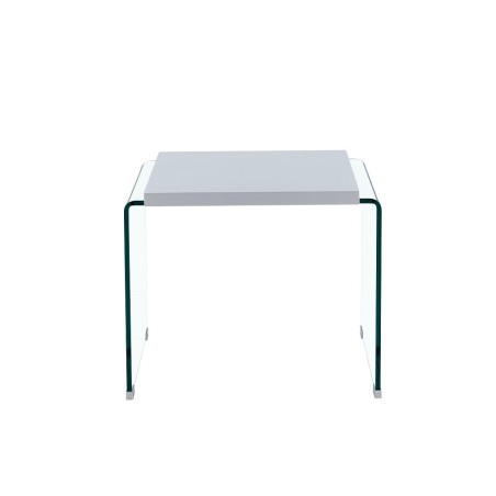 Mesa ARISTON, baja, lacada blanca, cristal, 60 x 63 cms-0