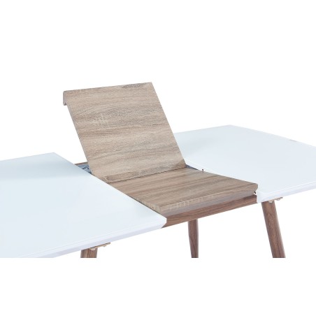 Mesa SOHAIL, extensible, metal, madera, cristal,140 ~ 180x80 cms-2