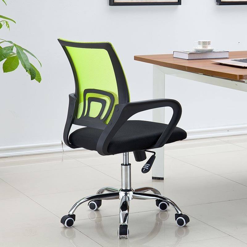Sillón de oficina FISS NEW, negro, regulación de altura, basculante, malla verde, tejido negro-2