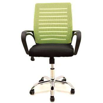 Sillón de oficina SUNSET, negro,regulación de altura, basculante, malla verde pistacho, tejido negro 2