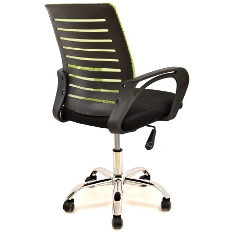 Sillón de oficina SUNSET, negro,regulación de altura, basculante, malla verde pistacho, tejido negro-1