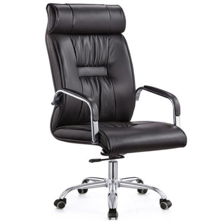 Sillón de oficina FLANDES, alto, regulación de altura, basculante, similpiel negra