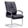 Sillón de oficina FLANDES, fijo de patín, cromado, similpiel negra