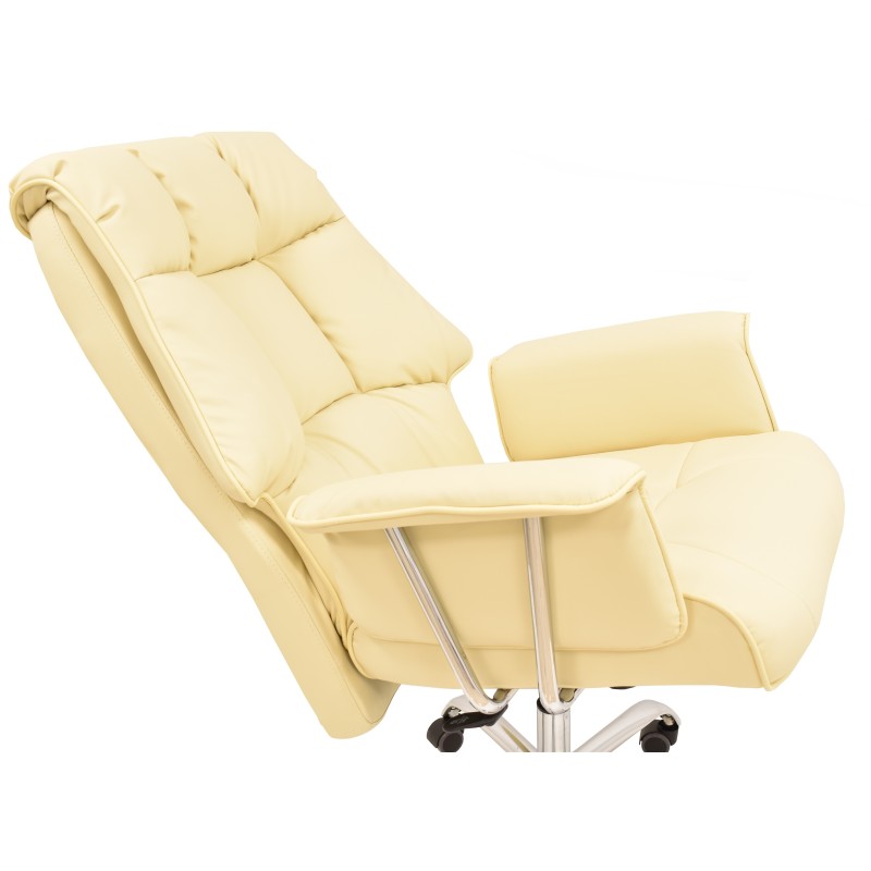 Sillón de oficina FIRENZE, alto, regulación de altura, mecanismo multifunción, similpiel beige-3