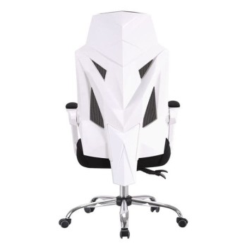Sillón de oficina GRAZ, blanco, alto, malla y tejido negro 2