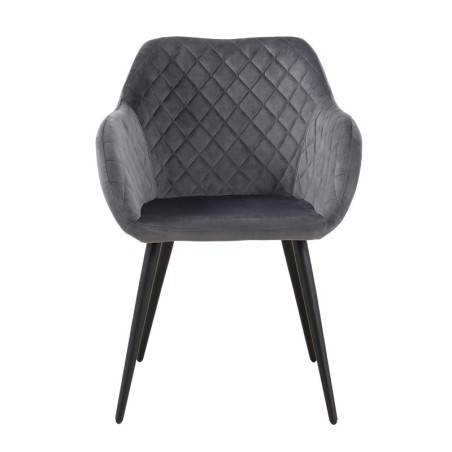 Sillón ROLANDO, metal, tapizado velvet 21 gris oscuro-0