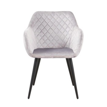 Sillón ROLANDO, metal, tapizado velvet 13 gris claro 2