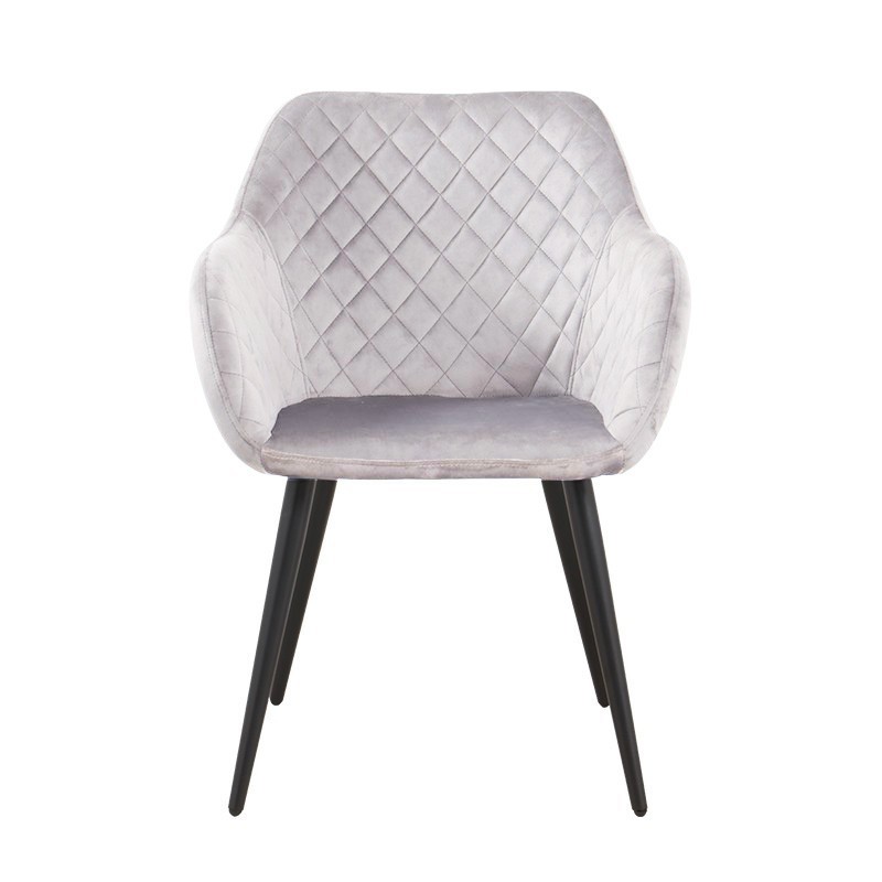 Sillón ROLANDO, metal, tapizado velvet 13 gris claro-0