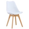 Silla TORRE 4P ( SU ), madera, polipropileno y cojín blanco