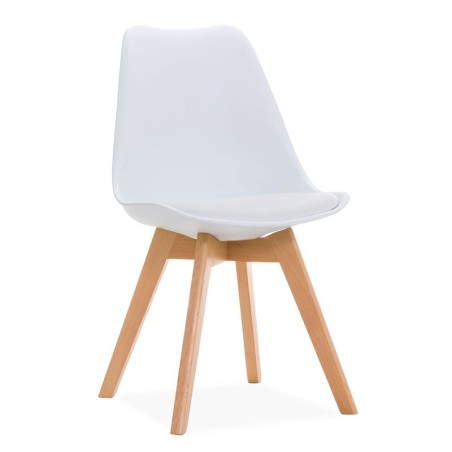 Silla TORRE 4P ( SU ), madera, polipropileno y cojín blanco-0
