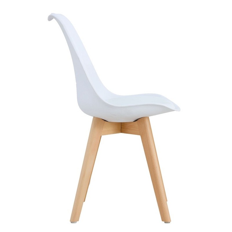Silla TORRE 4P ( SU ), madera, polipropileno y cojín blanco-1