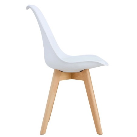 Silla TORRE 4P ( SU ), madera, polipropileno y cojín blanco-1