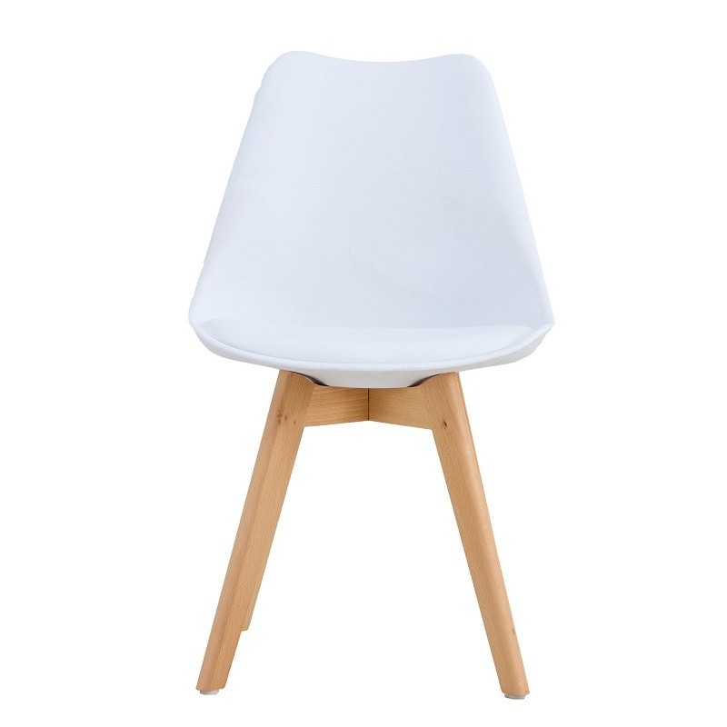 Silla TORRE 4P ( SU ), madera, polipropileno y cojín blanco-2
