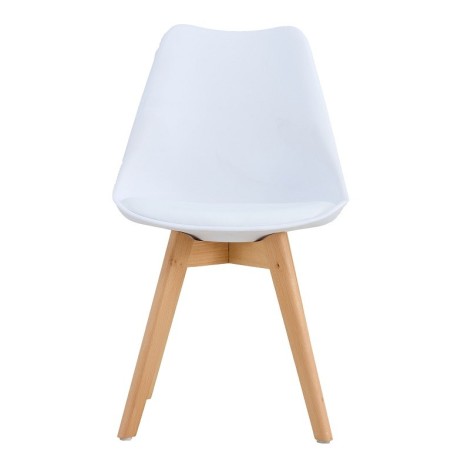 Silla TORRE 4P ( SU ), madera, polipropileno y cojín blanco-2