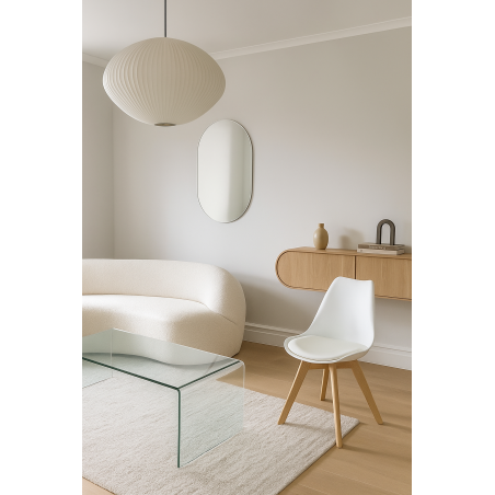 Silla TORRE 4P ( SU ), madera, polipropileno y cojín blanco-4