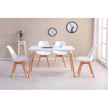 Silla TORRE 4P ( SU ), madera, polipropileno y cojín blanco-5