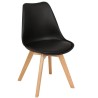 Silla TORRE 4P ( SU ), madera, polipropileno y cojín negro
