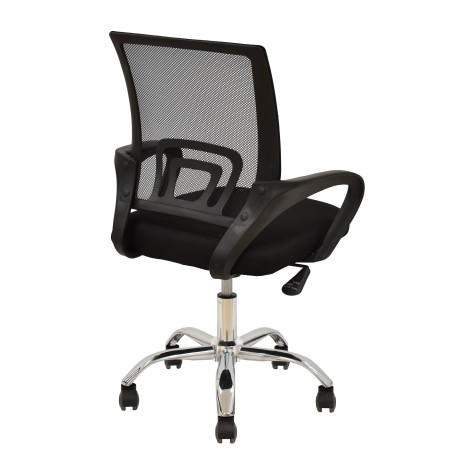 Sillón de oficina FISS NEW (M), negro, basculante, malla y tejido negro-4