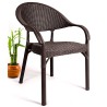 Sillón TORREMOLINOS, apilable, patas metálicas, polipropileno marrón chocolate