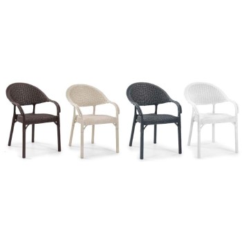 Sillón TORREMOLINOS, apilable, patas metálicas, polipropileno capuccino 2