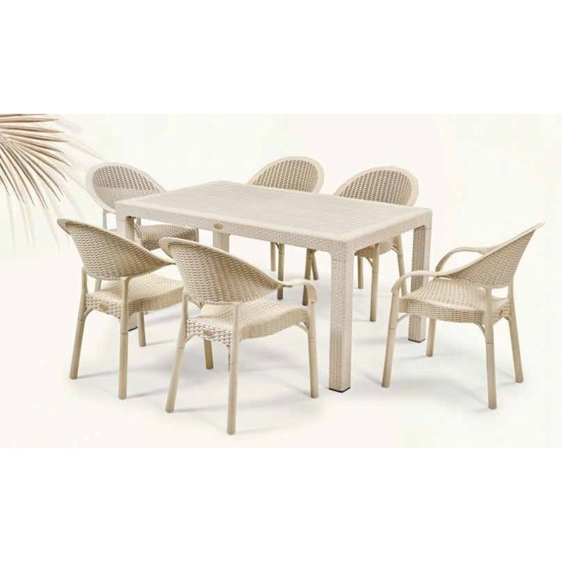 Sillón TORREMOLINOS, apilable, patas metálicas, polipropileno capuccino-1